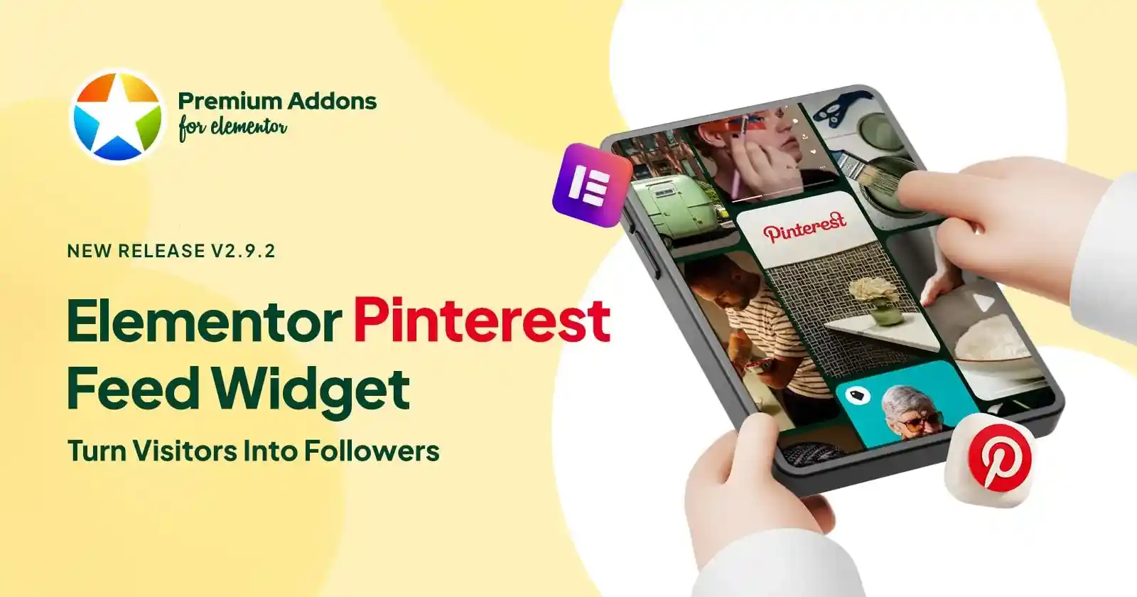 Elementor Pinterest Feed Widget in Premium Addons Plugin